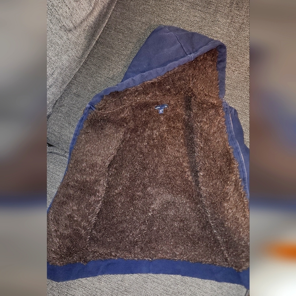 Sherpa Lined Gap Kids Cozy Full Zip Hoodie Size M (8) - Picture 4 of 9